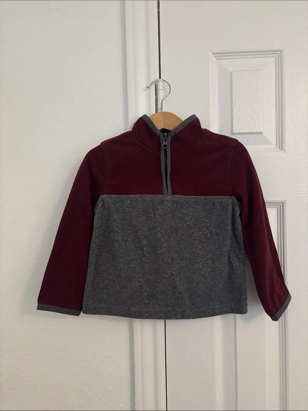 OshKosh B'gosh Maroon & Charcoal Half-Zip Pullover